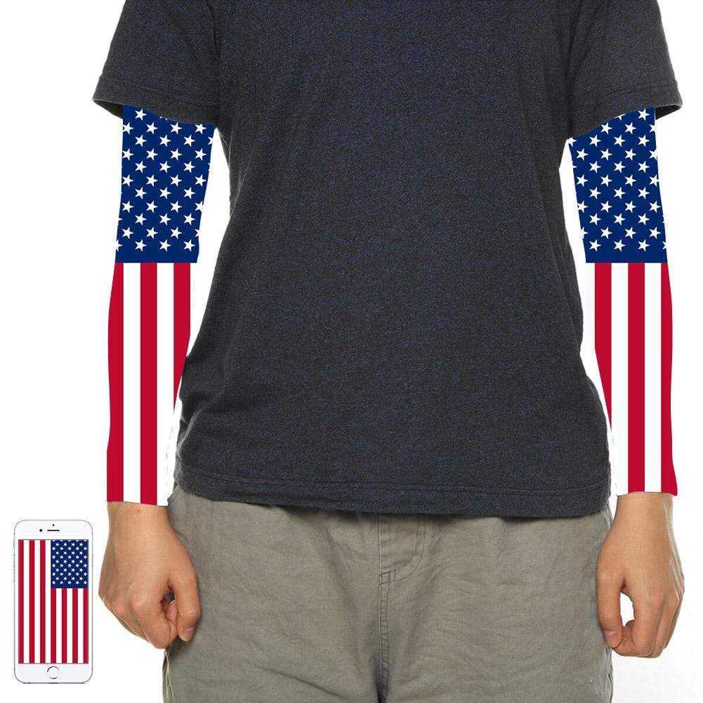 Custom American Flag Sun Protection Sleeves - YesCustom