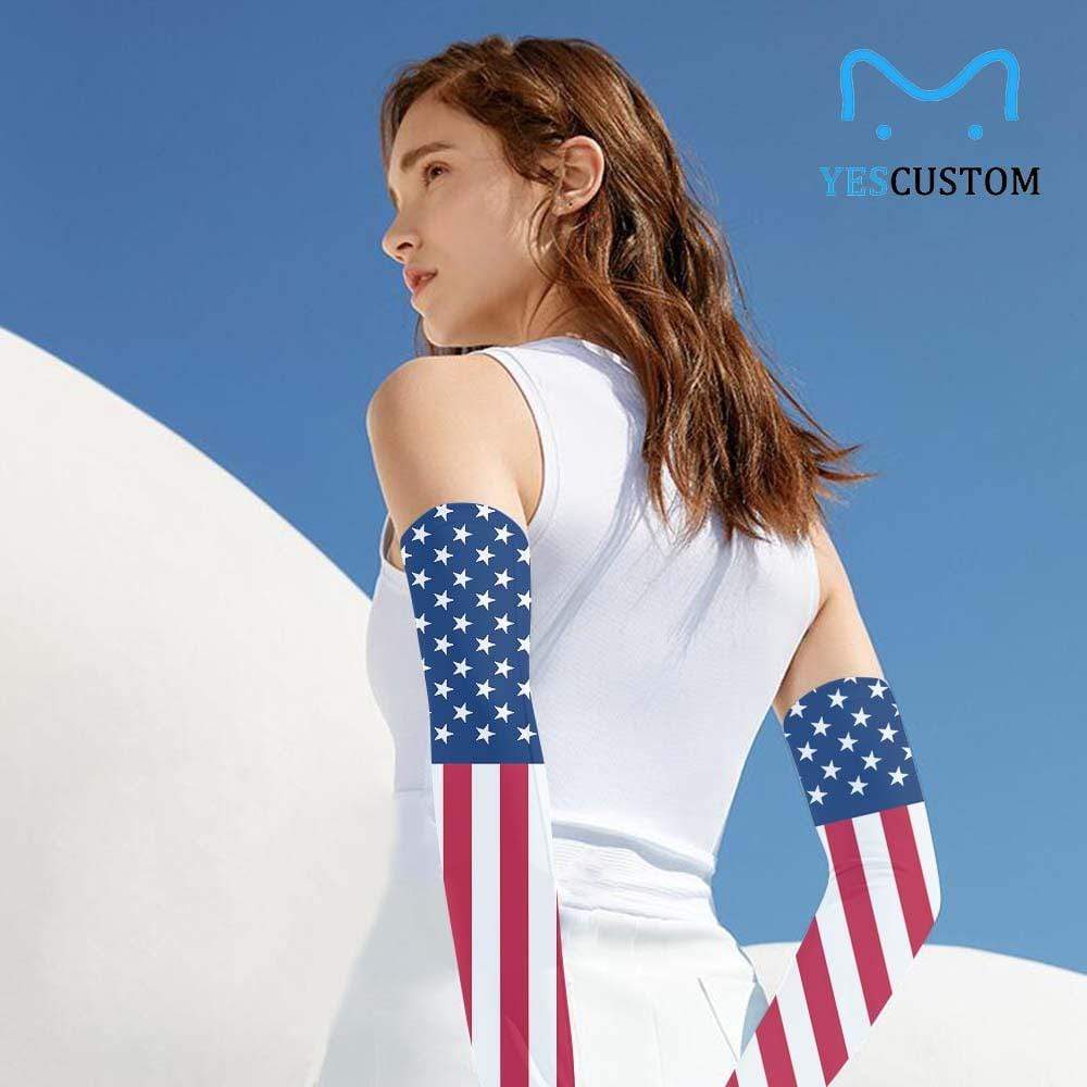 Custom American Flag Sun Protection Sleeves - YesCustom