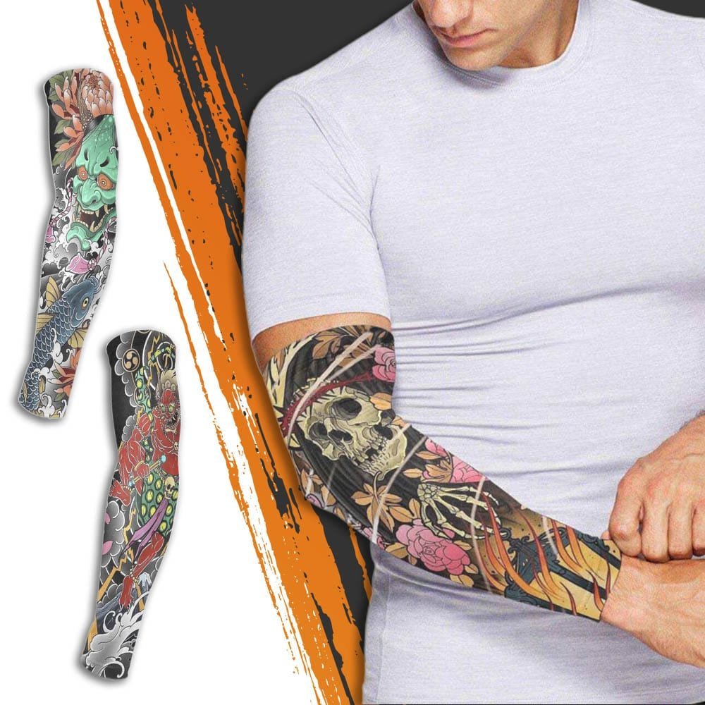 Custom Arm Sleeves- Sun Sleeves for Men&Women Ice Silk Sun Arm Sleeves UV Arm Cover Sleeve, Protection for Cycling, Running, Outdoor Sports - YesCustom