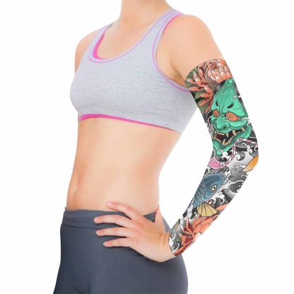 Custom Arm Sleeves- Sun Sleeves for Men&Women Ice Silk Sun Arm Sleeves UV Arm Cover Sleeve, Protection for Cycling, Running, Outdoor Sports - YesCustom