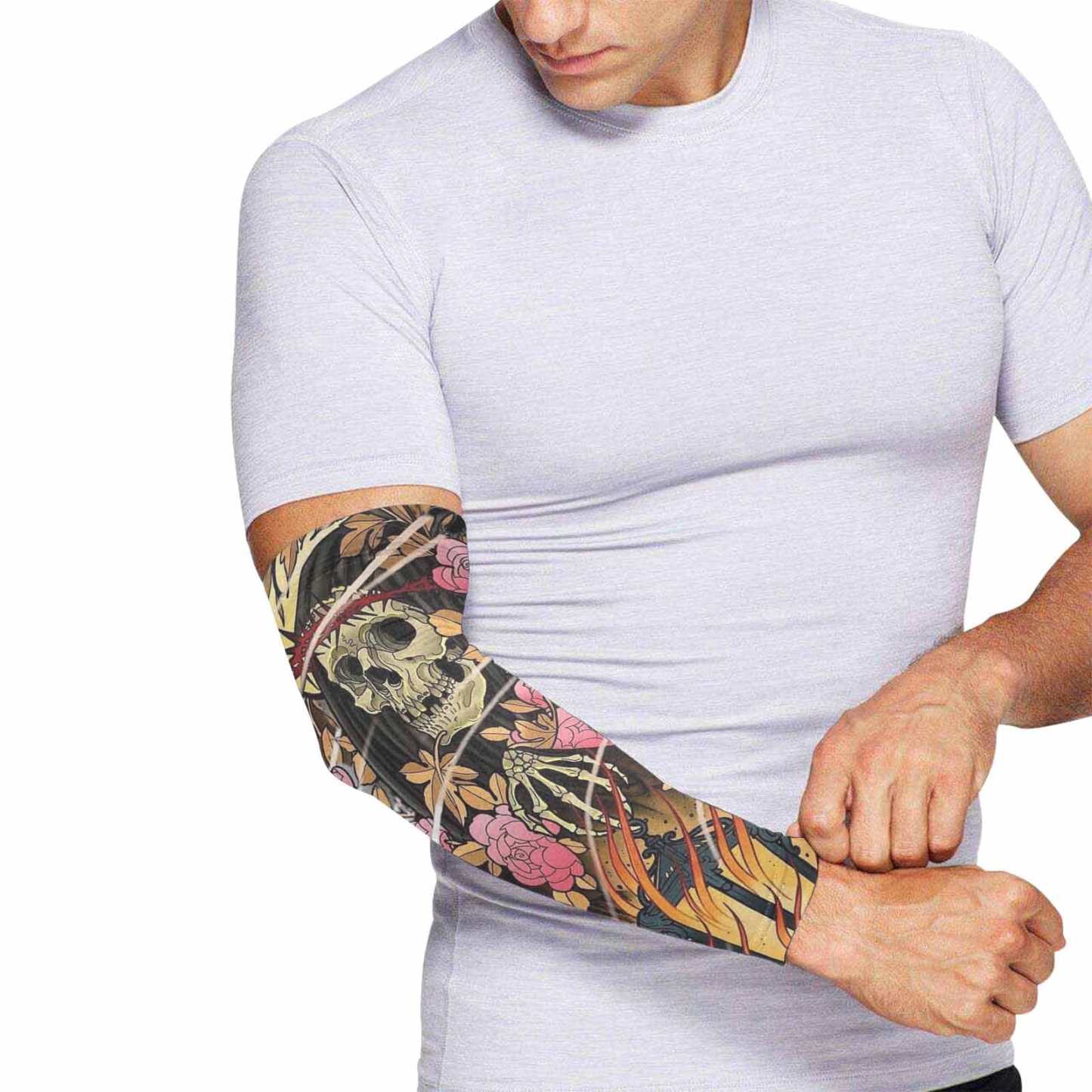 Custom Arm Sleeves- Sun Sleeves for Men&Women Ice Silk Sun Arm Sleeves UV Arm Cover Sleeve, Protection for Cycling, Running, Outdoor Sports - YesCustom