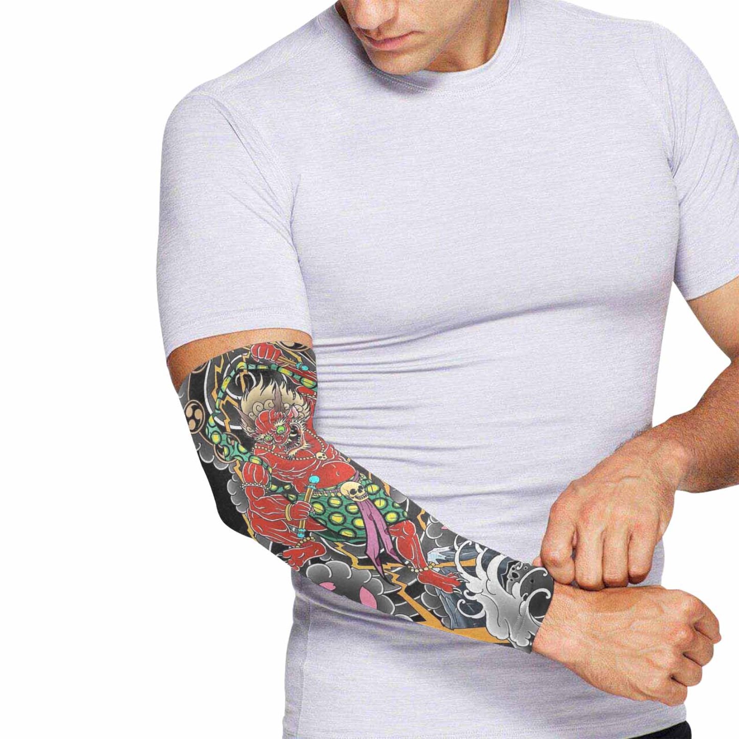 Custom Arm Sleeves- Sun Sleeves for Men&Women Ice Silk Sun Arm Sleeves UV Arm Cover Sleeve, Protection for Cycling, Running, Outdoor Sports - YesCustom