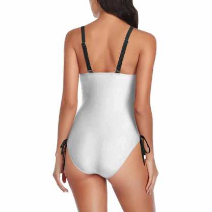 Custom Bachelorette Swimsuit-Custom Face&Name Bride Swimsuit Personalized Women's New Drawstring Side One Piece Bathing Suit Bridesmaid Party Swimsuits - YesCustom