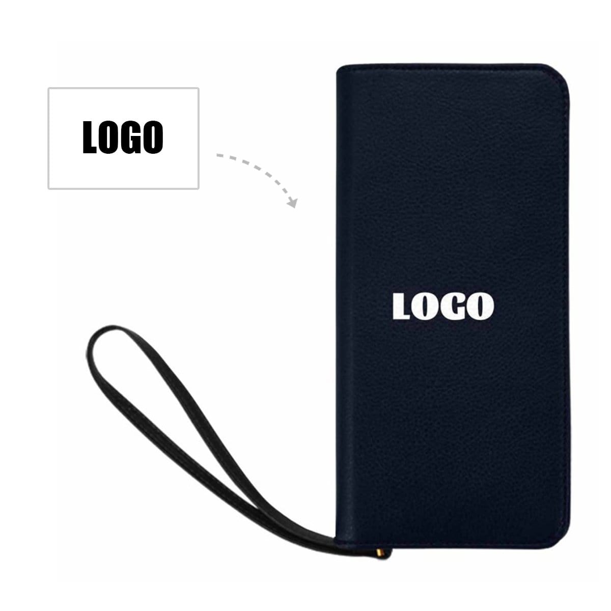 Custom Logo Leather Wallet Personalized Womens Zip Wallet Gift for Her