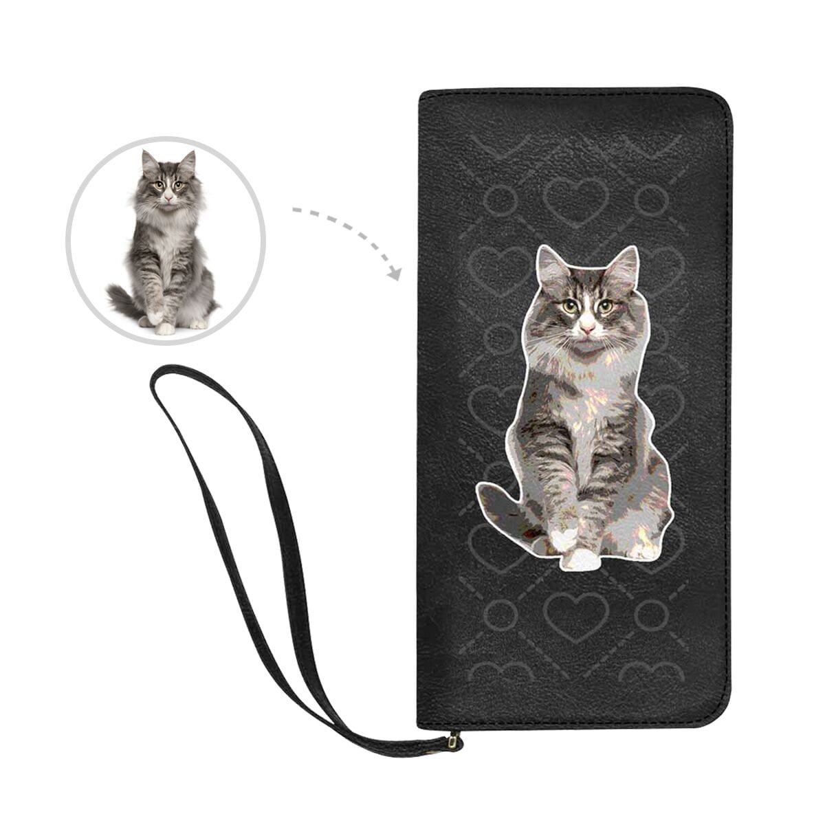 Custom Photo Love Circle Wallet Personalized Women's Leather Purse