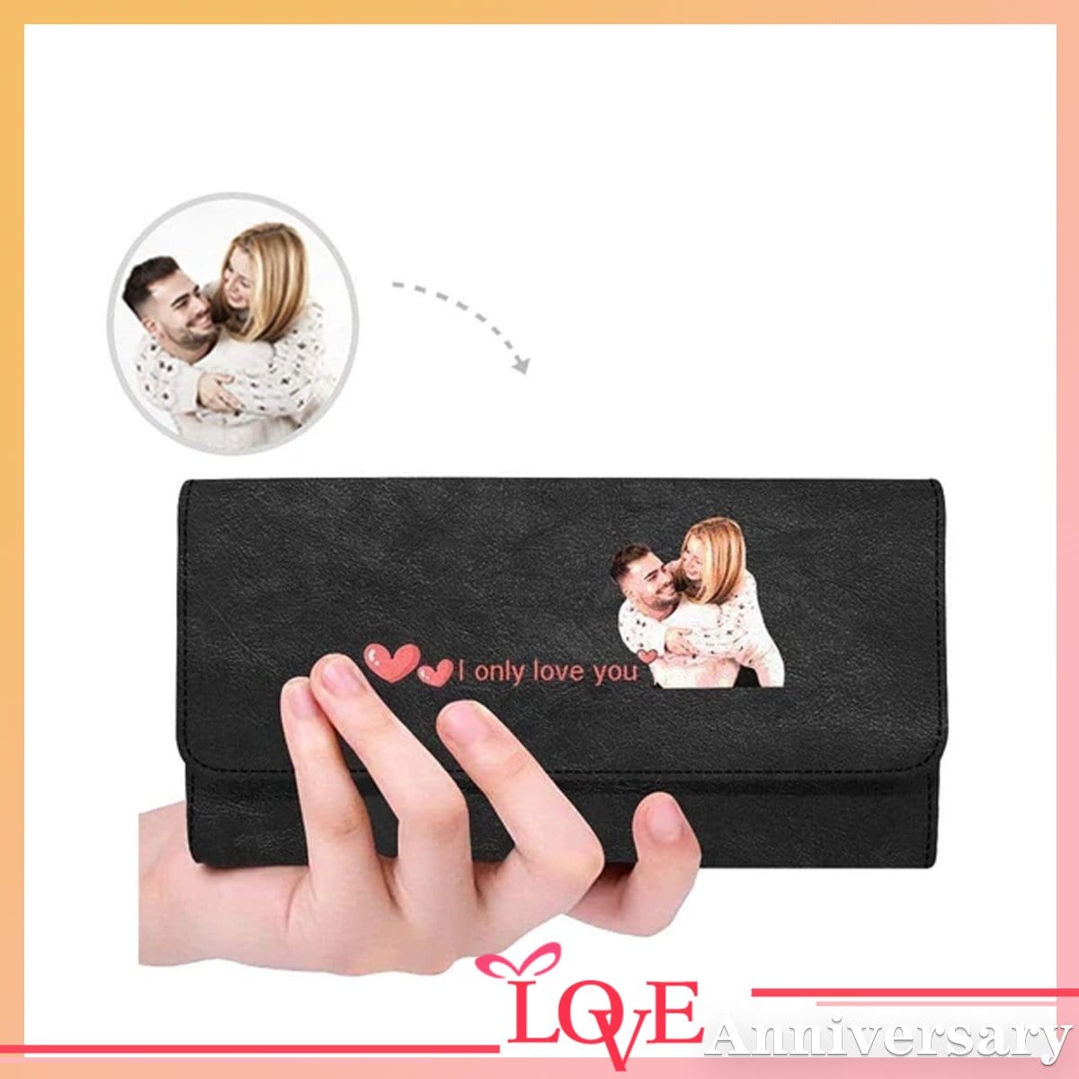 Custom Photo Happy Love Moment Personalized Women's Leather Wallet