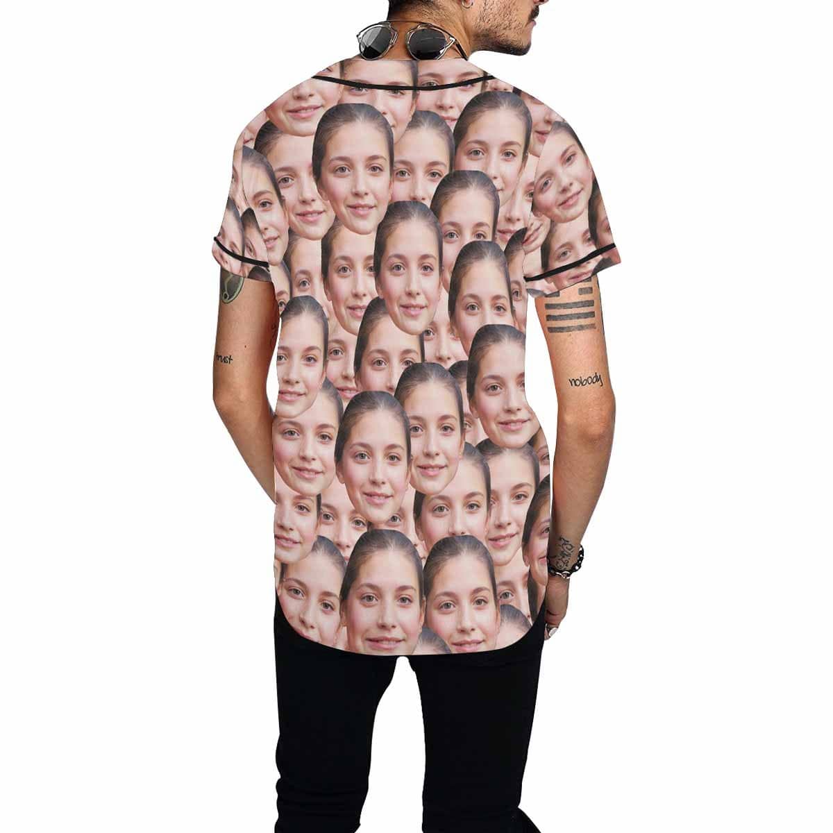 Custom Face Seamless Selfie Men's All Over Print Baseball Jersey