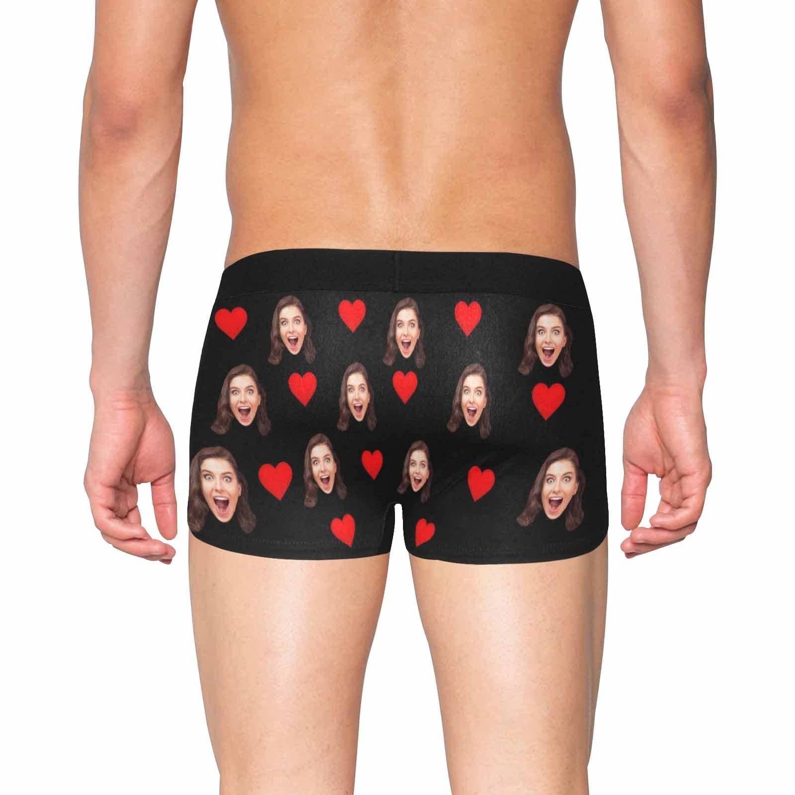 Custom #Best Seller Newest Custom Face Mens Pocket Boxer Briefs Love Heart Black Personalized Men's Boxer Underwear For Valentine's Day Gift - YesCustom