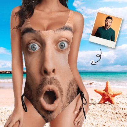 Custom Big Face Bathing Suit-Custom Face Personalized Bathing Suits Women's Slip One-Piece Swimsuit Gift For Her - YesCustom