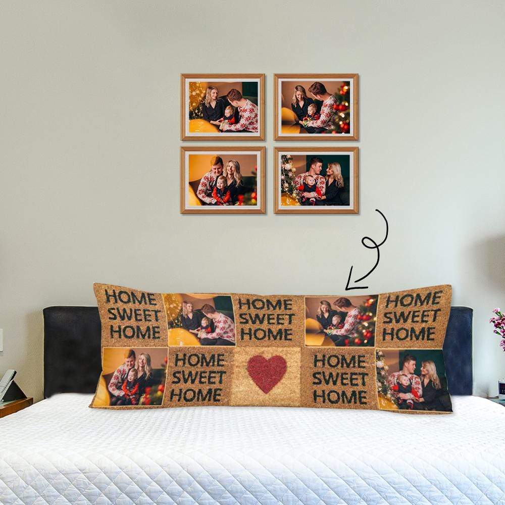 Custom Body Pillow Cover with Picture on It Custom Photo Love Sweet Home Body Pillow Case for Living Room 20"x54" - YesCustom