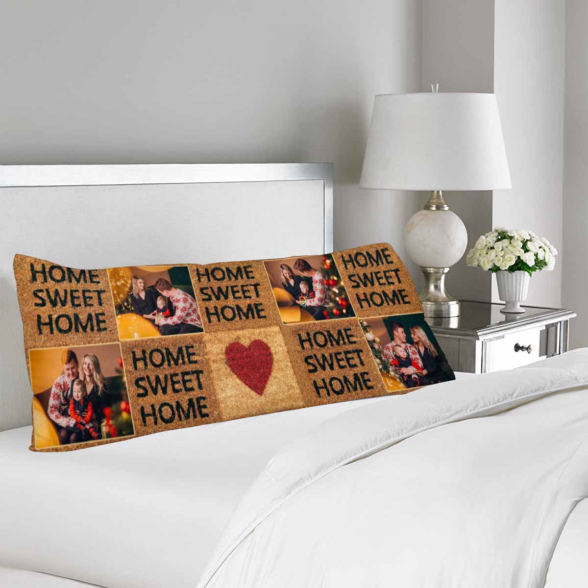 Custom Body Pillow Cover with Picture on It Custom Photo Love Sweet Home Body Pillow Case for Living Room 20"x54" - YesCustom