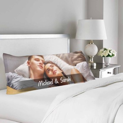 Custom Body Pillow Cover with Picture on It Custom Photo&Name Couple Body Pillow Case 20"x54" - YesCustom