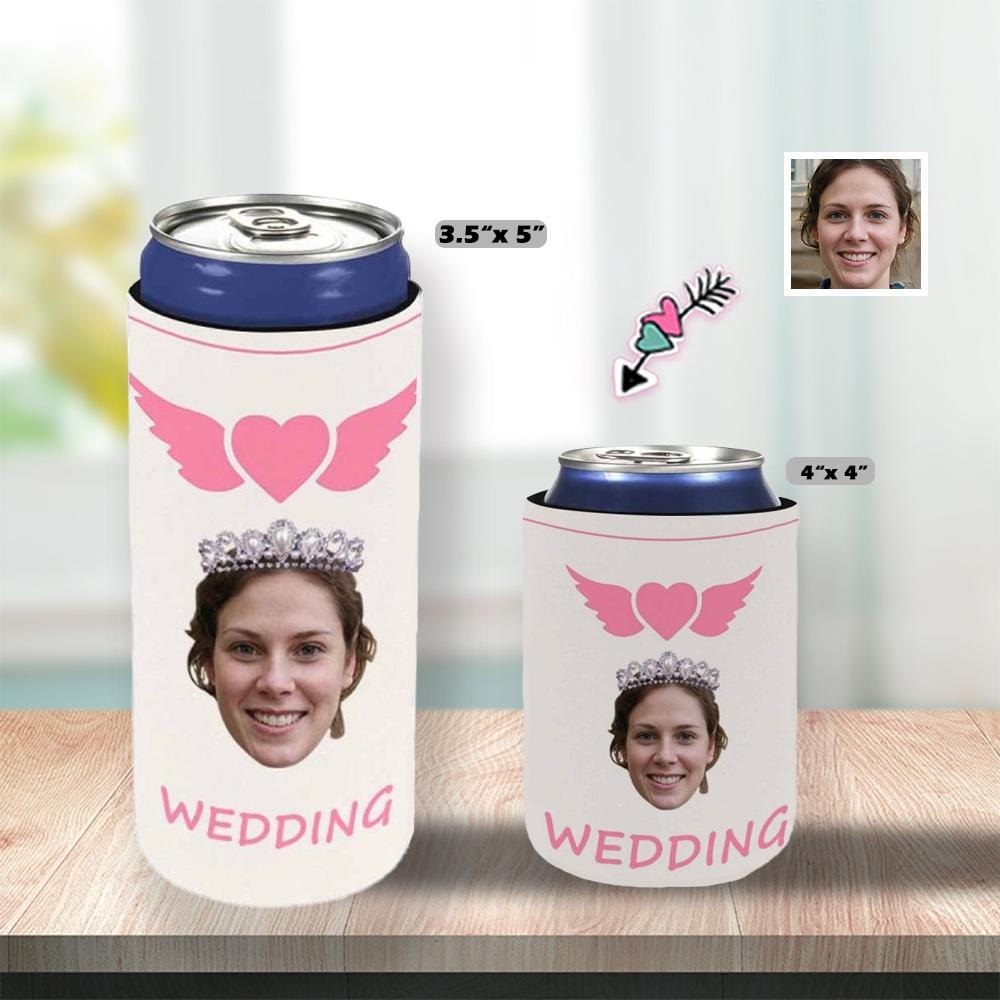 Custom Face Sweetheart Bike Can Cooler Wedding Koozies DIY Cooler