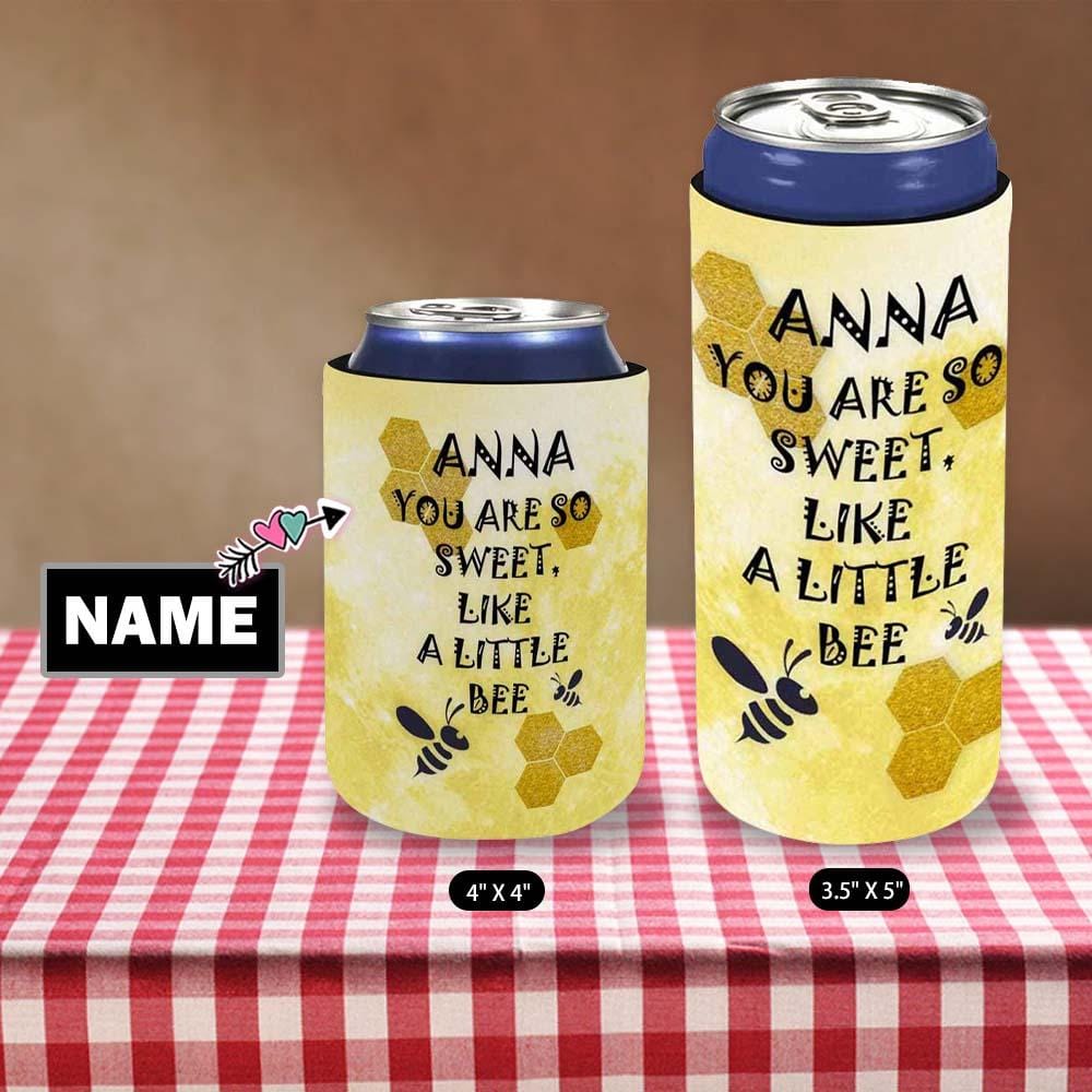 Custom Skinny Can Cooler With Name Honey Personalized Funny DIY Cooler