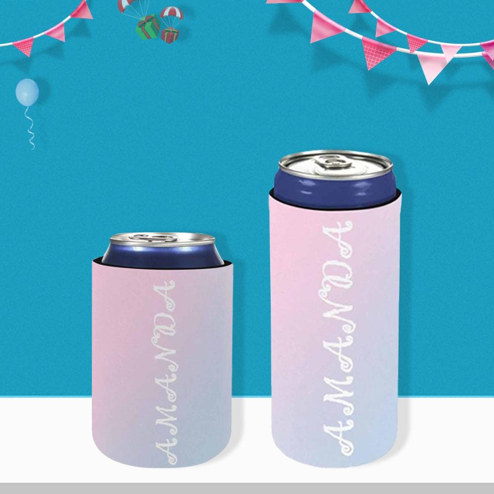 Personalized Name Can Cooler Gradient Soft Neoprene Beer Can Cooler