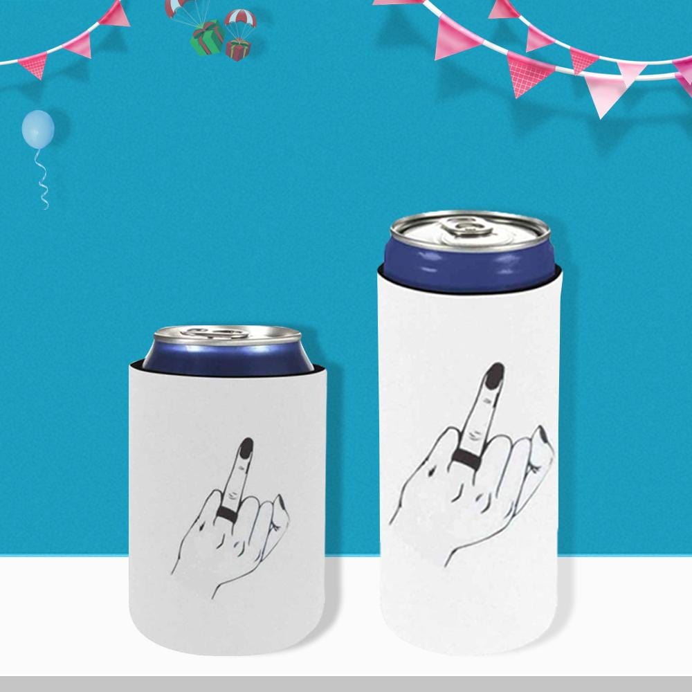 Personalized Name Can Cooler Middle Finger Soft Beer Slim Can Cooler