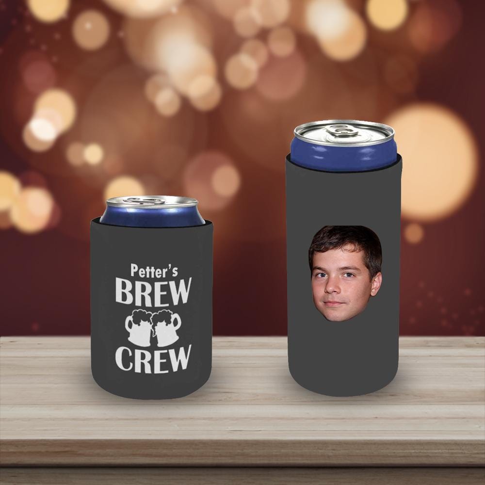 Slim Can Cooler With Face&Name Brew Personalized Neoprene Can Cooler