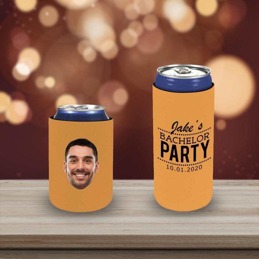 Slim Can Cooler With Face&Name&Date Crazy Party Personalized Can Cooler