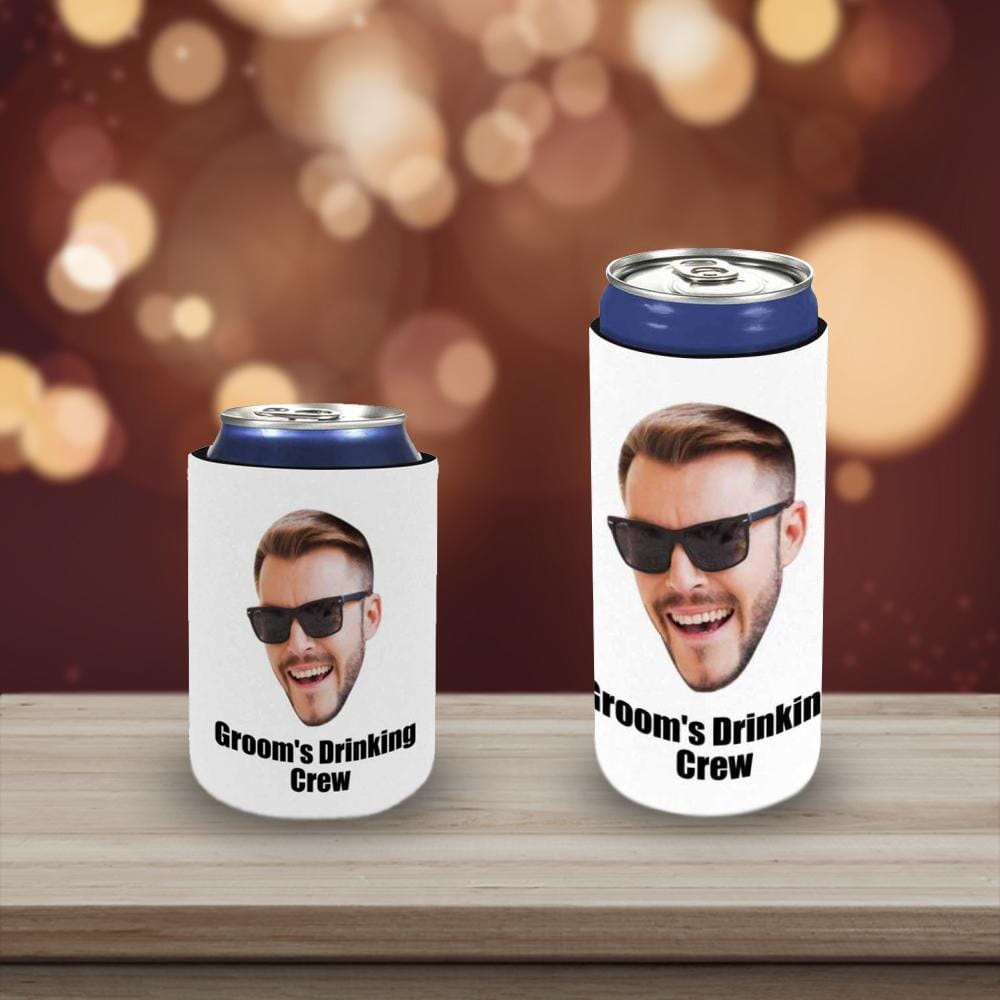 Slim Can Cooler Sleeves With Face White Personalized Soft Can Cooler