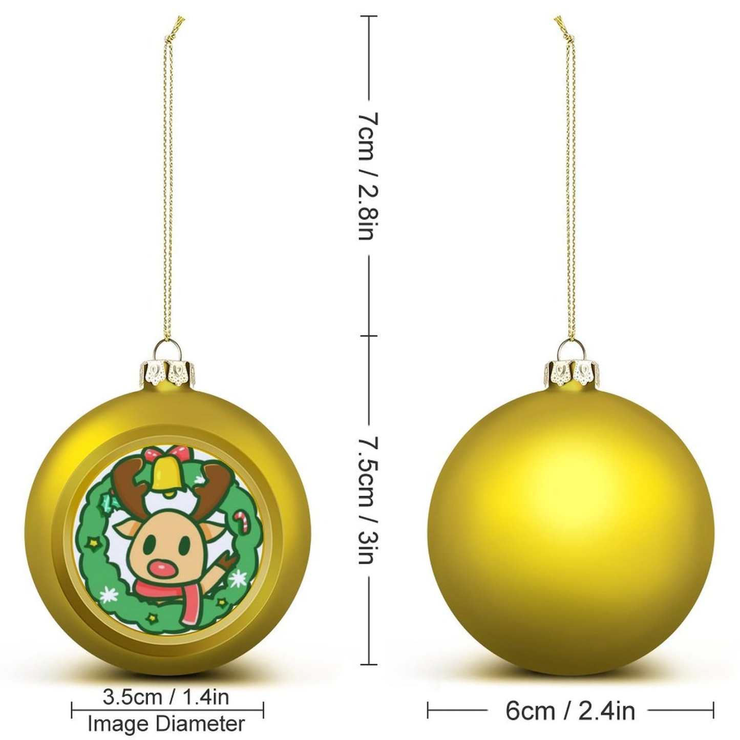 Custom Christmas Balls Elk Ornaments Xmas Tree Decorations - YesCustom