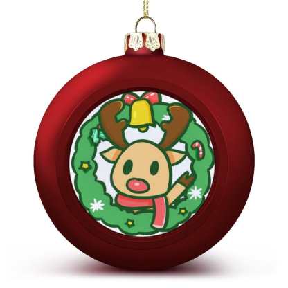 Custom Christmas Balls Elk Ornaments Xmas Tree Decorations - YesCustom