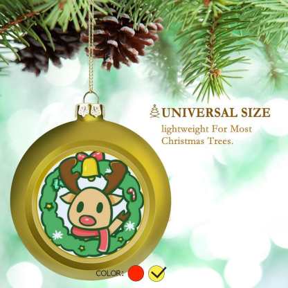 Custom Christmas Balls Elk Ornaments Xmas Tree Decorations - YesCustom
