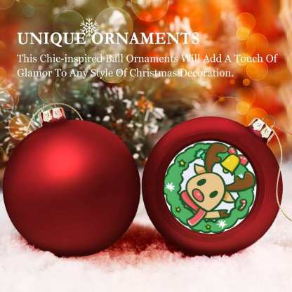 Custom Christmas Balls Elk Ornaments Xmas Tree Decorations - YesCustom