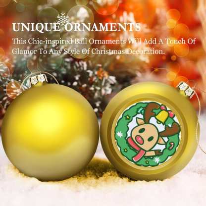 Custom Christmas Balls Elk Ornaments Xmas Tree Decorations - YesCustom