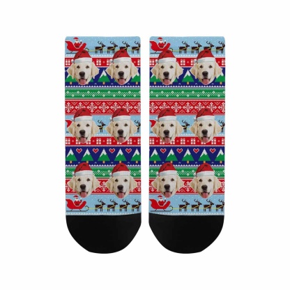 Custom Christmas Custom Photo Sock Dog Face Pet Socks Personalized Christmas Socks Ankle Socks - YesCustom