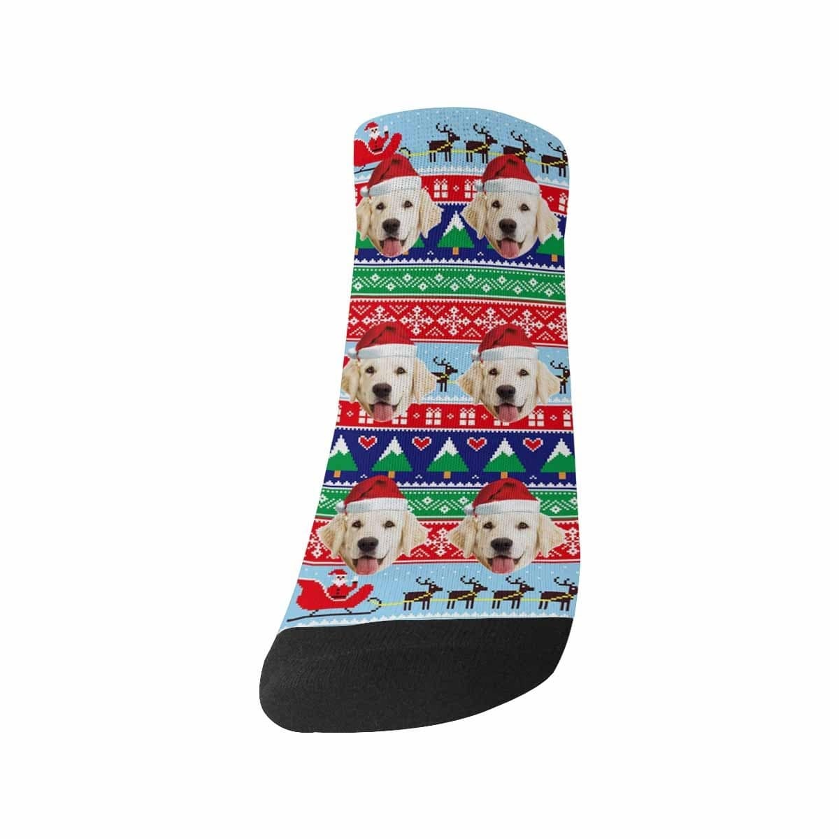 Custom Christmas Custom Photo Sock Dog Face Pet Socks Personalized Christmas Socks Ankle Socks - YesCustom