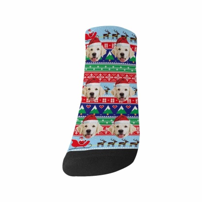 Custom Christmas Custom Photo Sock Dog Face Pet Socks Personalized Christmas Socks Ankle Socks - YesCustom