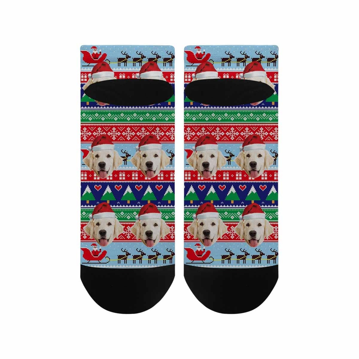 Custom Christmas Custom Photo Sock Dog Face Pet Socks Personalized Christmas Socks Ankle Socks - YesCustom