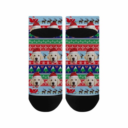 Custom Christmas Custom Photo Sock Dog Face Pet Socks Personalized Christmas Socks Ankle Socks - YesCustom