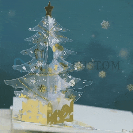 Custom Christmas Tree 3D Pop Up Greeting Cards - YesCustom