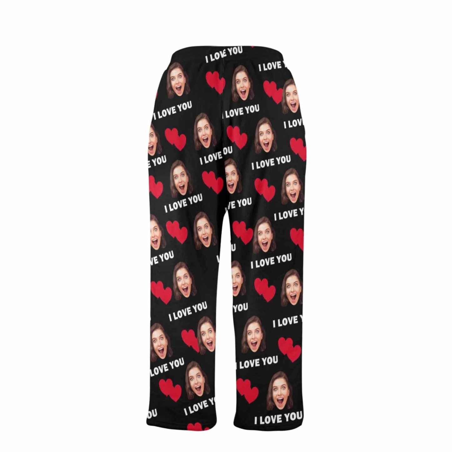 Custom Coral Fleece Pajama Trousers-Custom Face Heart Lover Print Warm and Comfortable Sleepwear Long Pajama Pants For Men Women - YesCustom