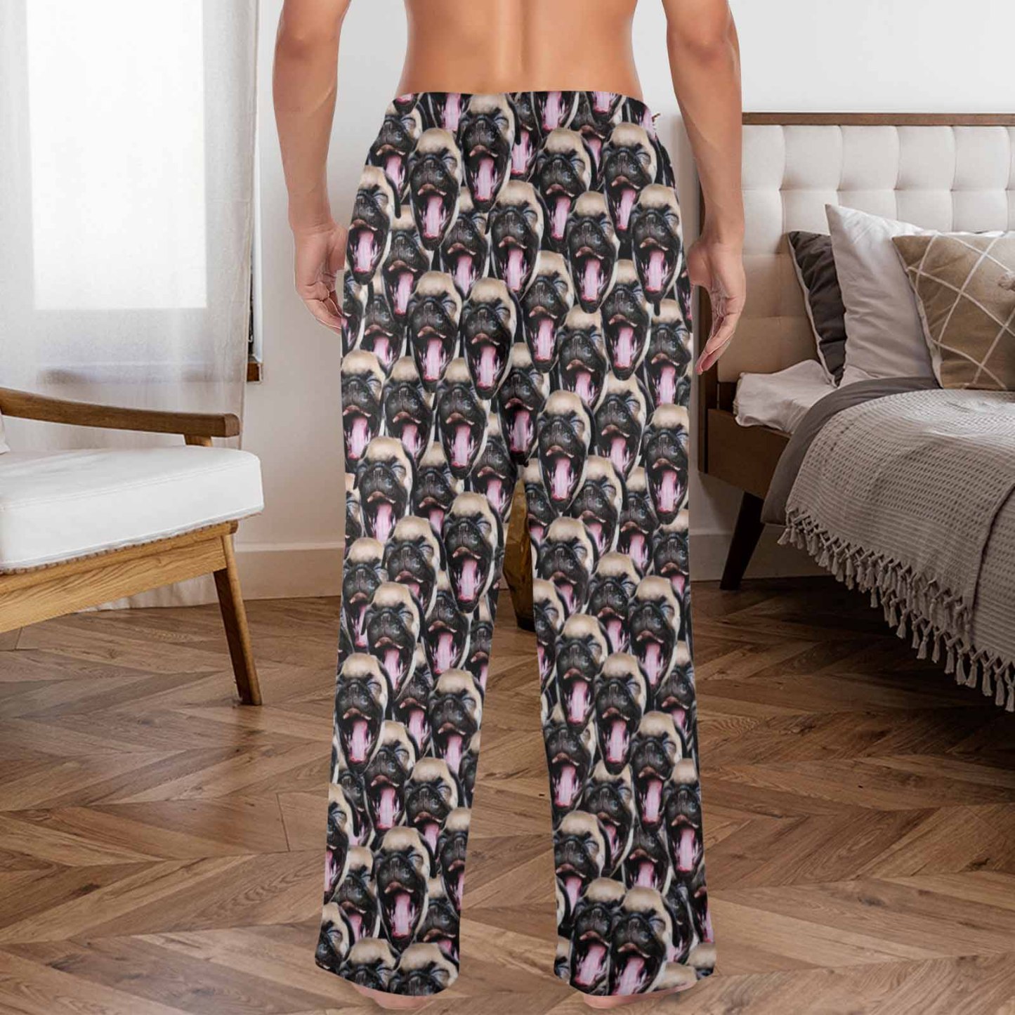 Custom Coral Fleece Pajama Trousers-Custom Face Pet Dog Seamless Warm and Comfortable Sleepwear Long Pajama Pants For Men Women - YesCustom
