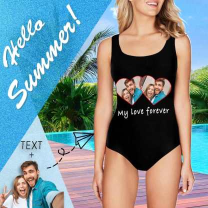 Custom Couple Bathing Suit-Custom Photo&Text Colorful Camo Women's One Piece Swimsuit - YesCustom