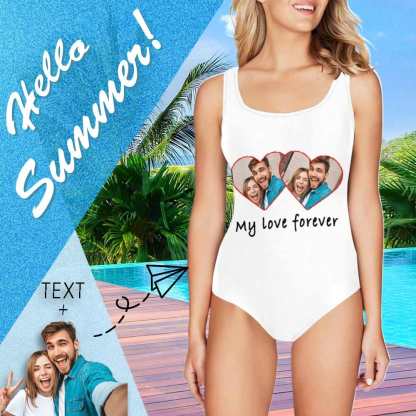 Custom Couple Bathing Suit-Custom Photo&Text Colorful Camo Women's One Piece Swimsuit - YesCustom