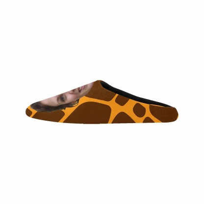 Custom Couple Gift Custom Face Leopard Print All Over Print Personalized Non-Slip Cotton Slippers For Girlfriend Boyfriend - YesCustom