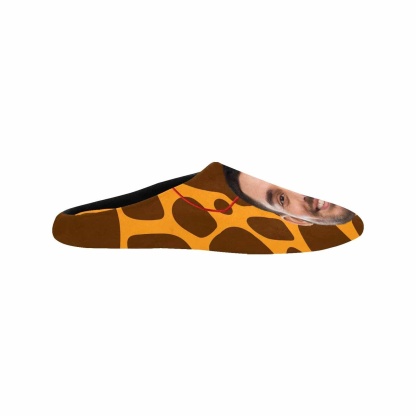 Custom Couple Gift Custom Face Leopard Print All Over Print Personalized Non-Slip Cotton Slippers For Girlfriend Boyfriend - YesCustom