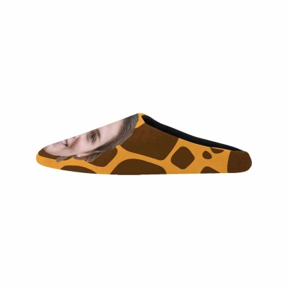Custom Couple Gift Custom Face Leopard Print All Over Print Personalized Non-Slip Cotton Slippers For Girlfriend Boyfriend - YesCustom