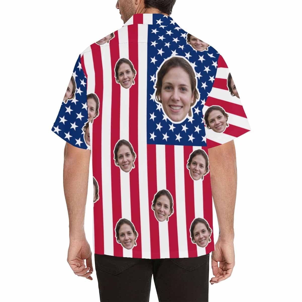Custom Couple Hawaiian Shirt Cover Up Set Flag Independence Day Hawaiian Shirt&Cover Up - YesCustom