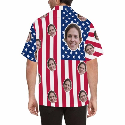 Custom Couple Hawaiian Shirt Cover Up Set Flag Independence Day Hawaiian Shirt&Cover Up - YesCustom