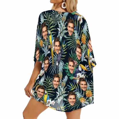 Custom Couple Hawaiian Shirt Cover Up Set Flower Parrot Aloha Hawaiian Shirt&Cover Up - YesCustom