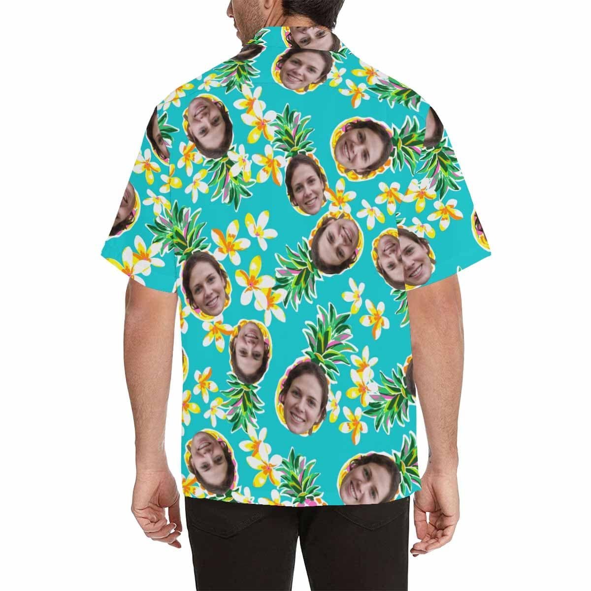 Custom Couple Hawaiian Shirt Cover Up Set Flower Pineapple Aloha Hawaiian Shirt&Cover Up - YesCustom