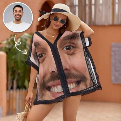 Custom Couple Hawaiian Swimsuit Cover Up Set Cruise Outfit Custom Face My Lover Hawaiian Shirt Set&Cover Up - YesCustom