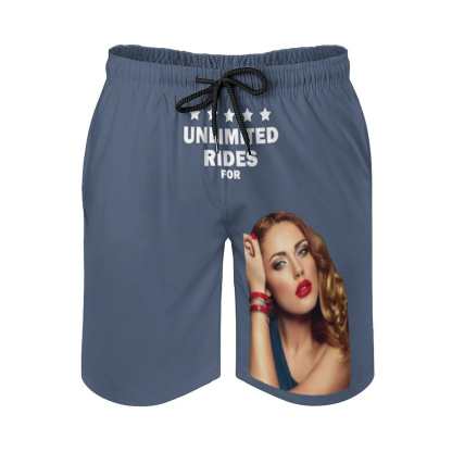 Custom Couple Matching Beach Shorts&Ruffle One Piece Swimsuit Custom Custom Face Endless Love Personalized Photo Men's Quick-drying Beach Shorts - YesCustom