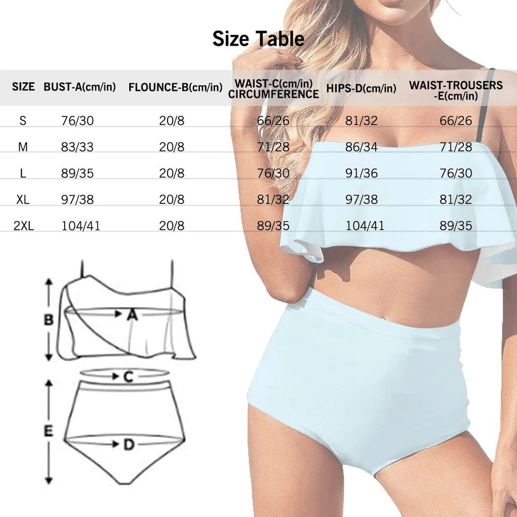 Custom #Couple Matching Swimwear Custom Face Red Heart Ruffle Bikini Swim Trunks Personalized Men's Triangle Swim Briefs Bathing Suit for Holiday - YesCustom