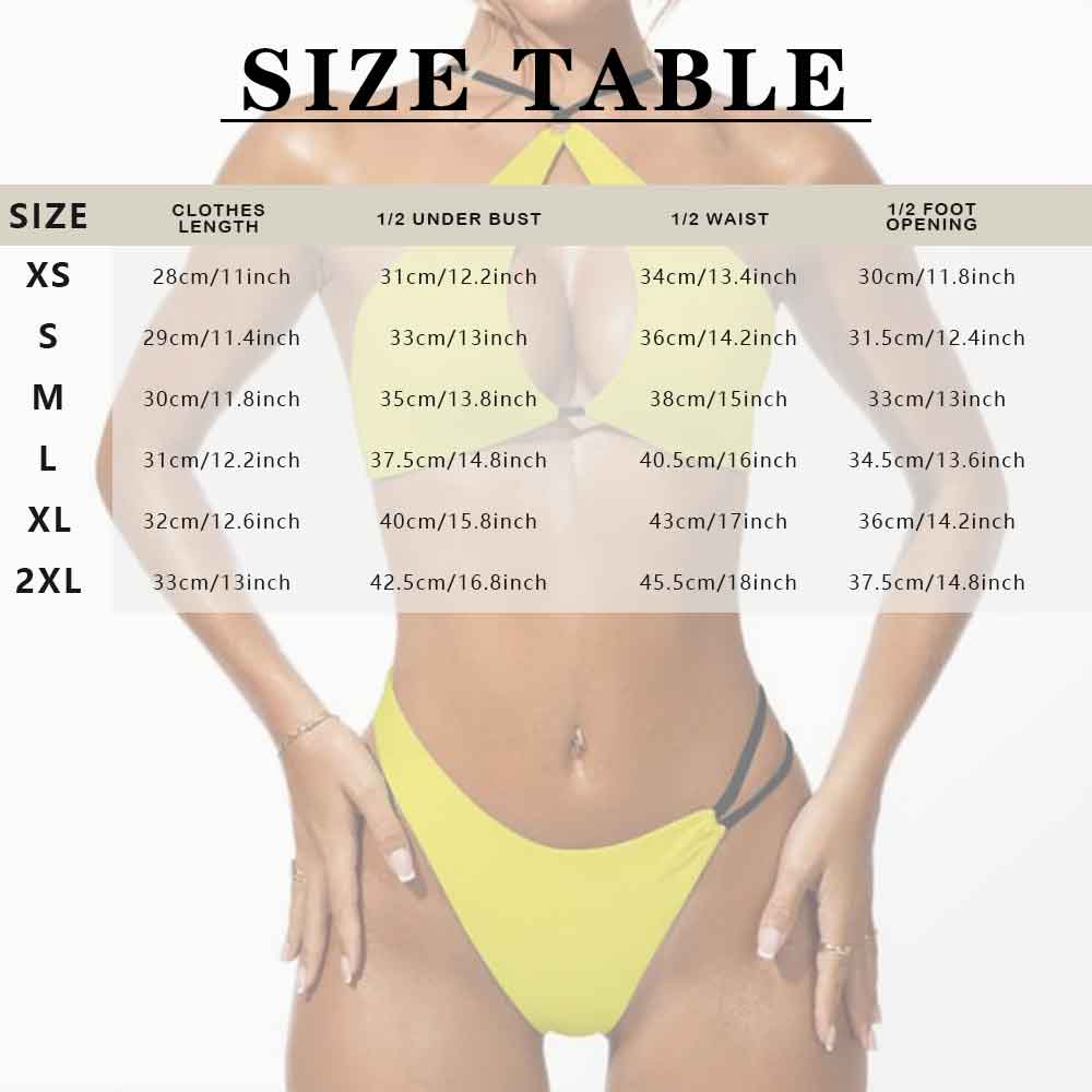Custom Couple Matching Swimwear Custom Face Tropical Print Open Chest Bikini Women's Adjustable Halter Neck Straps Bikini Set & Men's Swim Shorts - YesCustom