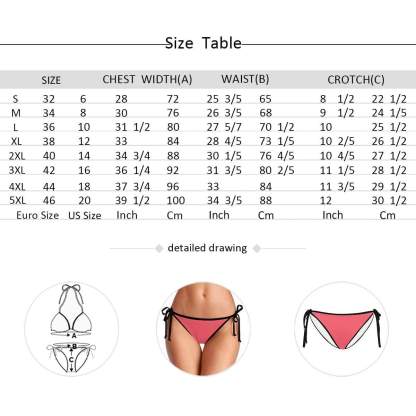 Custom #Couple Matching Swimwear Custom Seamless Face Side Tie Bikini Bottom Personalized Triangle Swim Briefs Men's Swim Shorts - YesCustom